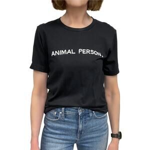 Mutts Animal Person Short Sleeve Tee Sz S $32 Black Cotton T-Shirt Mooch & Earl
